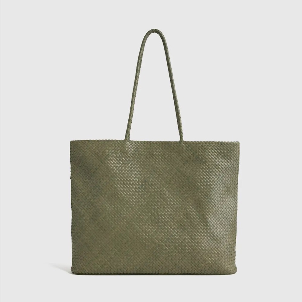 Quince Italian Leather Handwoven Tote